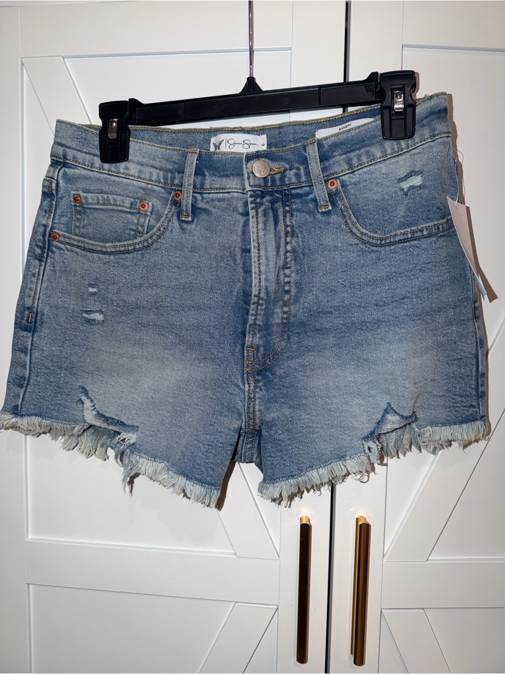 Jessica Simpson High Rise Distressed Cutoff Denim Shorts